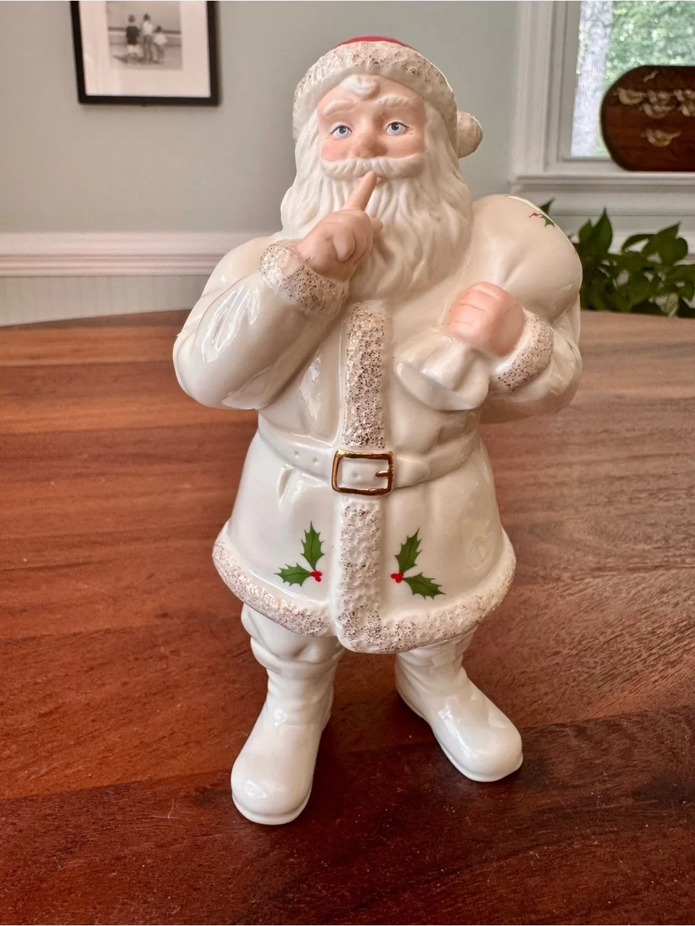 Lenox Fine Ivory Porcelain “Shh…Santa” Holiday 7” Figurine Christmas Retired